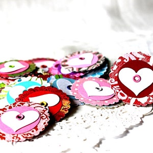 Scrapbook Embellishments, Journal Embellishments, Heart Embellishments, Junk Journaling Ephemera, Planner Supplies