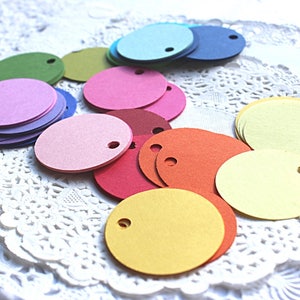 Circular Die Cuts, Circular Tags, Scrapbook Tags, Scrapbook Embellishments, Cardstock Tags