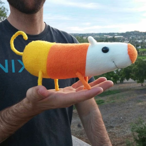 SCIENCE the lab rat plush candy corn mouse toy from Adventure time! 9 inches long, from episode "from bad to worse" Princess Bubblegum's pet