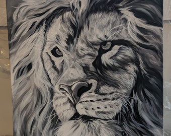 lion noir et blanc