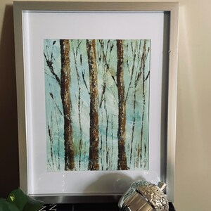 Original Oil Tree Painting: Frameless Landscape Art (22x27 cm)