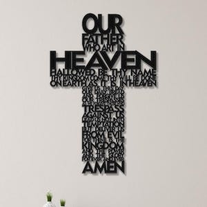 The Lord&#39;s Prayer Metal Wall Art, Christian Home Decor, Inspirational Wall Hanging, Faith-Based Gift, Religious Decor, Prayer Art