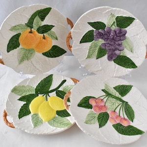 Set of 4 Ceramic Fruit Plates  - Made in Japan