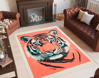 Tiger Pattern Pop Art Rug, Tiger Rug, Bengal Tiger Rug,Modern Art Decorative Area Rug,Design Rug, Rugs for living room, Modern Rug, Art Rug