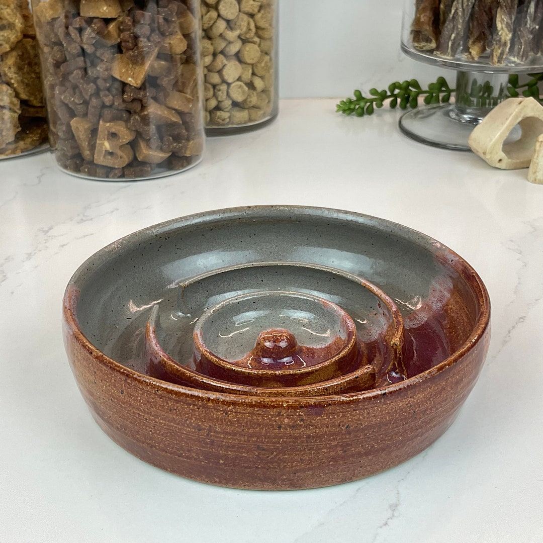 Medium Dog or Cat Slow Feeder Ceramic Bowl Etsy