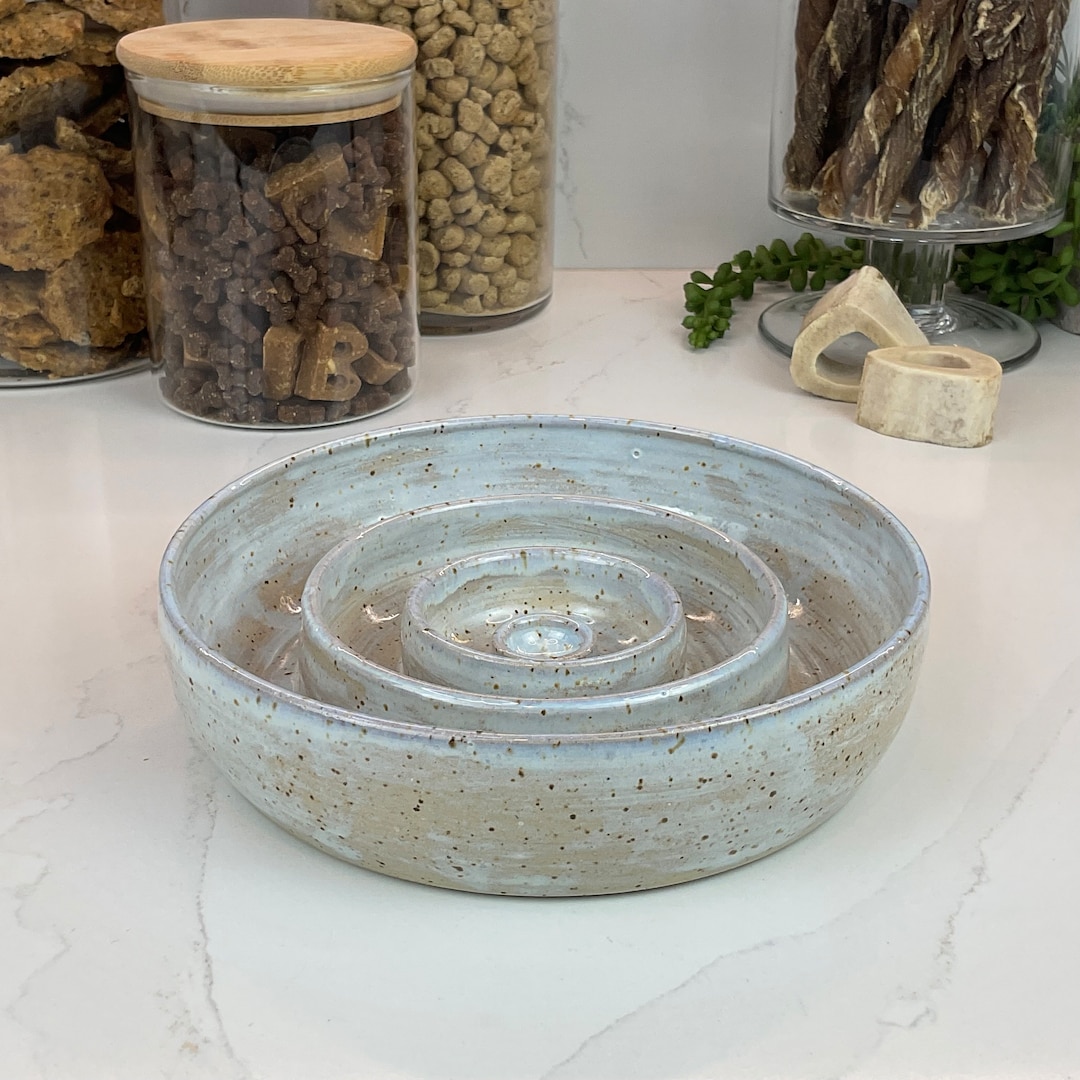 Large Dog or Cat Slow Feeder Ceramic Dish Etsy