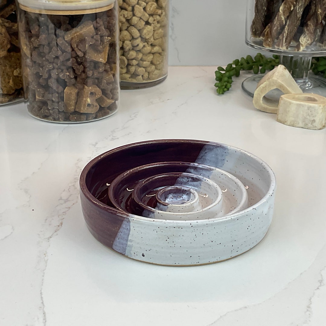 Medium Dog or Cat Slow Feeder Ceramic Bowl Etsy UK