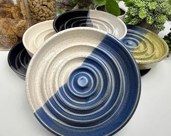 6.5 inch Ceramic Cat Slow Feeder Bowl: Ultra Low Profile, Whisker-Friendly