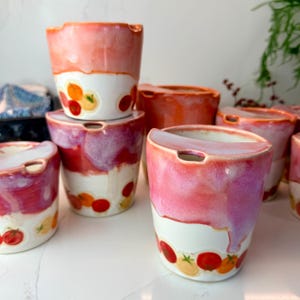 Tomato Ceramic Mug Tumbler Handmade 16, 14, 12, 10, & 8oz