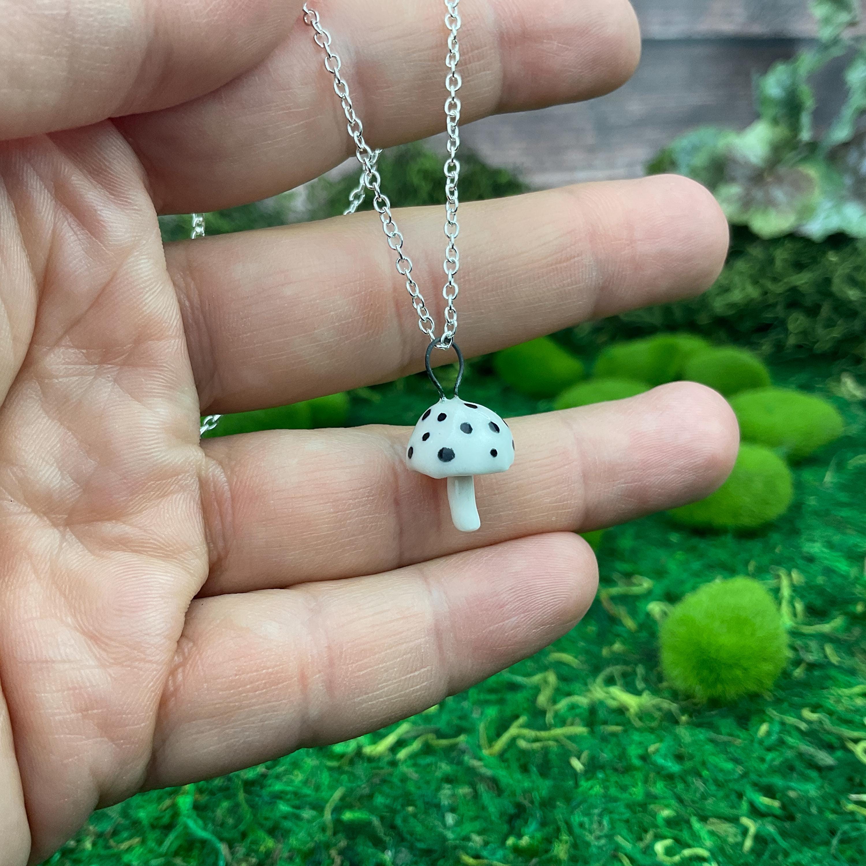 Black and White Mushroom Necklace - Etsy Canada