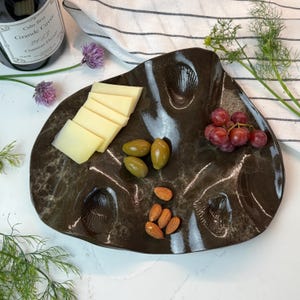 Charcuterie Brett Käseplatte Muscheln Ocean Themed Steinzeug Handgemacht