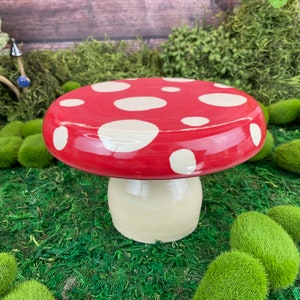 Whimsical Mushroom Mini 5.5 inch Cake Stand Table Decoration Cottagecore