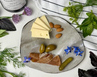 Charcuterie Board Cheese Plate Stoneware Handmade