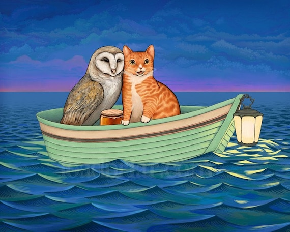 The Owl And The Pussycat Signed Print  Etsy-8372