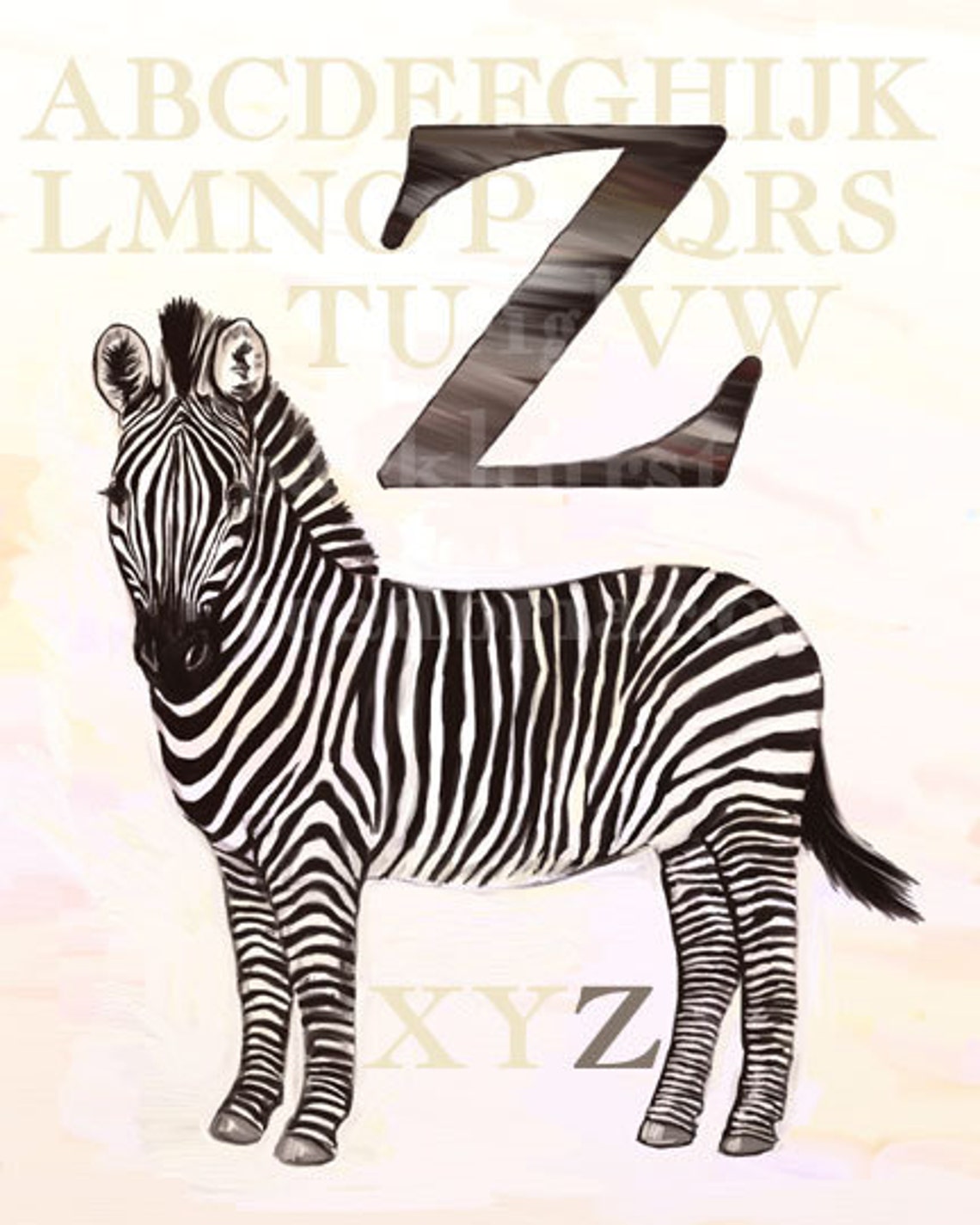 Z Zebra Alphabet Print 8x10 Signed - Etsy