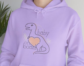 Pregosaurus anuncio de embarazo sudadera con capucha / lindo top de maternidad / elegante camisa de futura mamá / regalo de baby shower / regalo de nueva mamá