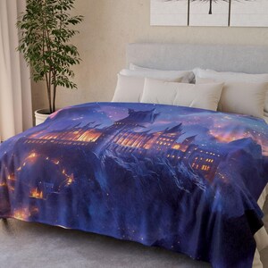 Personalized Wizarding Castle Blanket | Cozy Magical Wizard School Throw  Soft Fluffy Blanket for Kids  Adults Enchanted Castle Blanket Gift