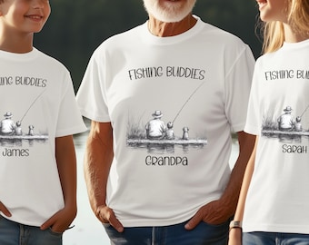 Personalized Fishing Buddies T-Shirt, Matching Family Trip Tee