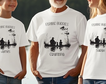 Personalized Fishing Buddies Shirt, Custom Family Matching T-Shirt