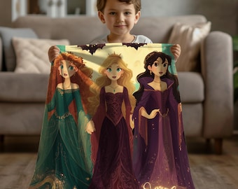 Personalized Hocus Pocus Blanket: Custom Witch Names, Spooky Halloween Gift