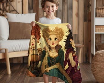 Personalized Hocus Pocus Blanket, Custom Halloween Witch Throw