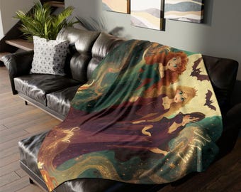 Personalized Hocus Pocus Fleece Blanket: Spooky Halloween Throw