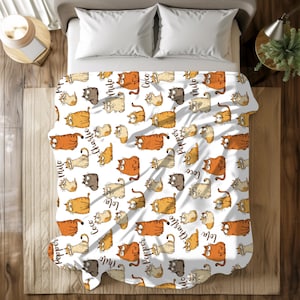 Personalized Cartoon Cats Blanket | Custom Name Cozy Cat Lover Gift | Soft Plush Throw for Kids & Adults | Unique Cat Mom Dad Present