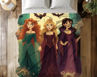 Personalized Witch Blanket: Halloween Cozy Throw, Spooky Movie Night Gift