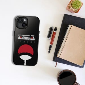 Itachi Uchiha, Impact Tough Case, aesthetic design, (iPhone 16, iPhone 15, iPhone 14, iPhone 13, iPhone 12, iPhone 11) | Naruto design.