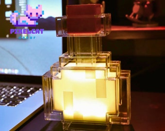 Minecraft Potion Table Lamp Nightlight - Gaming Room Decor, Minecraft Birthday, Kids Bedroom Decor, Gamer Gift, Teenager Gift - 3D printed