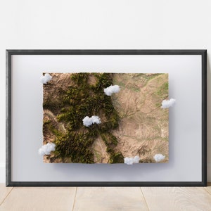 Colorado Satellite Relief Print | Stylized Map Art Cartography | Elevation Terrain Relief | 3D Rendered Topography