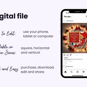 Christmas Themed Pregnancy Announcement, Editable Baby Reveal, Digital Canva Template, Xmas Baby Announcement, Personalized Bay Reveal