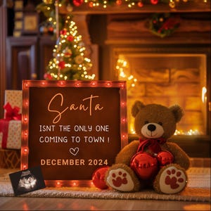 Santa Schwangerschaftsankündigung, Weihnachten Baby Reveal, Großeltern Geschenk für Weihnachten, Digitale Canva Vorlage, Babyankündigung