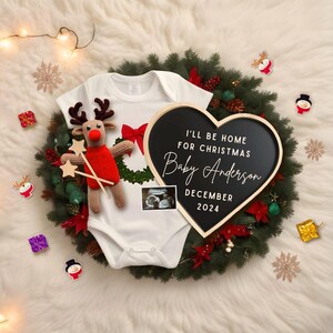 Weihnachten Schwangerschaftsankündigung, digitale Canva-Vorlage, Weihnachtsbaby-Enthüllung, Weihnachtsgeschenk für neue Großeltern, Babyankündigung
