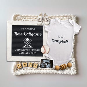 Neue Ballspiel Schwangerschaftansage, Baseball-Baby-Enthüllung, Baby-Schwangerschaftsankündigung, digitale Enthüllung für Baby, Canva-Vorlage