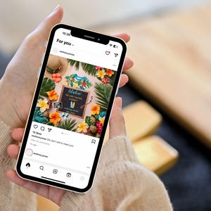 Aloha Pregnancy Announcement, Hawaii Baby Reveal, Surfing Pregnancy Reveal, Digital Canva Template, Surf Themed Baby Reveal