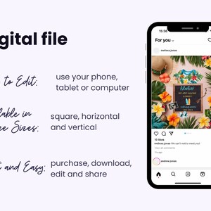 Aloha Pregnancy Announcement, Hawaii Baby Reveal, Surfing Pregnancy Reveal, Digital Canva Template, Surf Themed Baby Reveal
