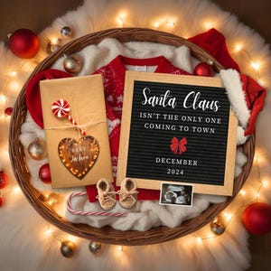 Weihnachten Schwangerschaftsankündigung, digitale Canva-Vorlage, Winter-Baby-offenbarung, Weihnachtsgeschenk für Mann, Babyankündigung
