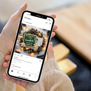 Little Snowflake Pregnancy Announcement, Personalized Baby Reveal, Digital Canva Template, Christmas Announcement For Pregnancy