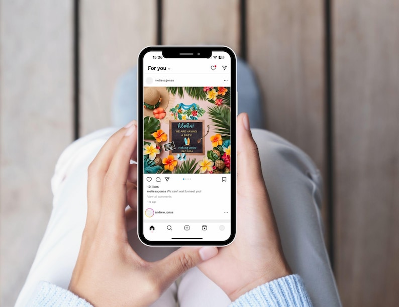 Aloha Pregnancy Announcement, Hawaii Baby Reveal, Surfing Pregnancy Reveal, Digital Canva Template, Surf Themed Baby Reveal