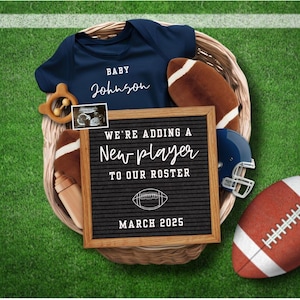 Fußball Junge Schwangerschaftsankündigung, Sport Baby Reveal, Baby Boy Schwangerschaftansage, Digitale Canva Vorlage, Benutzerdefinierte Baby Reveal