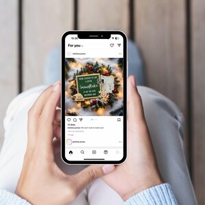 Little Snowflake Pregnancy Announcement, Personalized Baby Reveal, Digital Canva Template, Christmas Announcement For Pregnancy