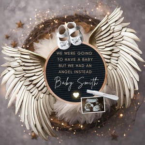 Baby Schwangerschaft Verlust Anzeige, Digitale Canva Vorlage, Engel Baby Anzeige
