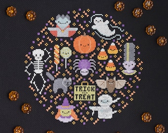 Not-So-Spooky Cross Stitch - Kawaii PDF Halloween Pattern