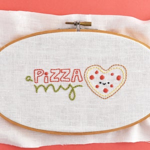 A Pizza My Heart PDF Hand Embroidery Pattern image 5