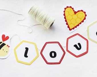 A Heart Full of Honey - Bee Valentine Printable Craft Kit PDF