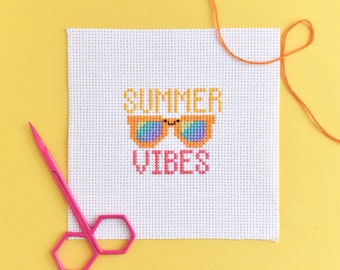 Summer Vibes - Set of 22 Tropical, Beach, and Summer Treats Cross-Stitch Charts/Patterns