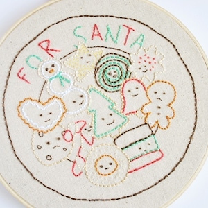 Cookies for Santa Christmas Treats PDF Embroidery Pattern image 1