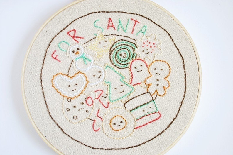 Cookies for Santa Christmas Treats PDF Embroidery Pattern image 1