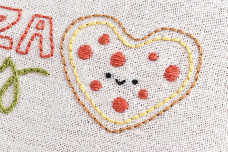 A Pizza My Heart PDF Hand Embroidery Pattern image 4